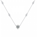 Bague Ringen S925 h&otilde;bedase inkrusteeritud 1 kat moissanite armastuse ja Chengi seeria ripatsidega mood rangluu keti aksessuaar kingitus Nude Cargo teemant