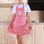 Praktiline naiste p&otilde;ll &Uuml;hes suuruses Cartoon Rabbit Chef p&otilde;ll K&ouml;&ouml;gitarvikud Ruuduline prindiga p&otilde;ll Majapidamistarbed roosa