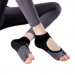 1 Paari naiste varbata sokid libisemiskindlate k&auml;epidemetega Pehmed hingavad elastsed kulumiskindlad Barre Pilates Fitness jooga sokid pruun
