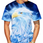 Suvised 3D Digital Eagle Prinditud Topid Meeste Mood Plus Size l&uuml;hikeste varrukatega T-s&auml;rk S