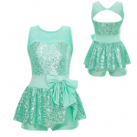 Lastele varrukateta litritega tantsuriided v&otilde;imlemistrikood, t&uuml;drukute balleti iluuisutamiskleit, kaasaegne rave jazzi tantsukost&uuml;&uuml;m 3-4 Years piparm&uuml;ndiroheline v&auml;rv