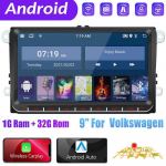 2 Din Android 9-tolline autoraadio Volkswagen Golf 5 6 Passat B6 B7 Skoda Polo Jetta GPS-navigatsioonis&uuml;steemile Carplay multimeediumipleier 1+32GB,with camera
