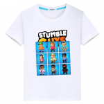 Stumble Guys poisid 100% puuvillane l&uuml;hike T-s&auml;rk Kawaii pride t-s&auml;rk y2k &uuml;hes t&uuml;kis Casual anime Tees Print Tops lasteriided t&uuml;drukutele 100 valge