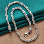 URMYLADY 925 h&otilde;bedane v&otilde;lukett 20-tolline lihtne kaelakee meestele naistele moepulmapeo ehted 50cm