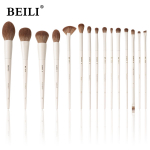 BEILI Meigipintslid 15tk Professionaalsed Premium s&uuml;nteetilised kitsekarvad Kabuki Foundation Blending Face Powder P&otilde;sepuna peitepulgad Hoidjaga Lauv&auml;rvid 15pcs