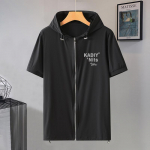 Suures suuruses Ice Silk T-s&auml;rk meeste suurte varrukatega suvine kiirkuiva kapuutsiga s&auml;rk pluss suurusega &otilde;huke meeste T-s&auml;rk 6XL