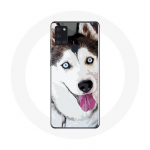 Samsung Galaxy A21S &uuml;mbris valge Siberi husky sinised silmad