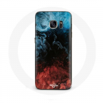 &Uuml;mbris Samsung Galaxy S6 abstraktse tekstuuriga taustaga punane must sinine