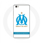 Valge taustaga &uuml;mbris Huawei P8 Lite Olympique de Marseille logo jaoks