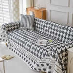 Houndstooth diivanikate riie suvine j&auml;&auml;siidist suvematt diivanr&auml;tik Lihtne kaasaegne laheda tunnetusega nahkdiivani kate T&auml;iskatte tekk 180*130cm