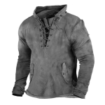 Fitness Clothes Meeste perifeerne kampsun Kapuutsiga pikkade varrukatega T-s&auml;rk XXL gray
