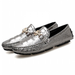 Kingad Meeste Loafers Nahast mokasiinid krokodilli stiilis jalatsid Slip On Flat Driving Boat Kingad Classica 38 h&otilde;be