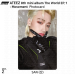 ATEEZ 8. minialbum The World EP.1 : Liikumine Ametlik ID-kaart Fotokaart KPOP San - Z (Limited)