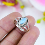 Natural Republic Larimar Gemstone 925 Proovih&otilde;bedast Kingitus S&otilde;rmus S.8 B1s14