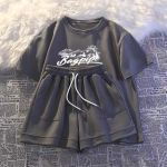 WTEMPO Suvised naiste dressid vabaaja naister&otilde;ivaste komplekt, 2 osa:tees&auml;rk Top+l&uuml;hikesed p&uuml;ksid Casual Plus Size M~3XL Naiste spordir&otilde;ivad M