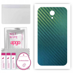 apgo Protective Skin Sticker for the back compatible with Kruger&Matz Flow 4S, Wrap Film, Foil, Vinyl - Pattern Carbon Chameleon CAKA1