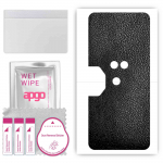 apgo Protective Skin Sticker for the back compatible with Lenovo Legion Duel, Wrap Film, Foil, Vinyl - Pattern Black Leather