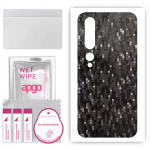 apgo Protective Skin Sticker for the back compatible with Xiaomi Mi 10 Pro 5G, Wrap Film, Foil, Vinyl - Pattern Carbon Black Pixel