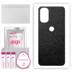 apgo Protective Skin Sticker for the back compatible with Motorola Moto G31, Wrap Film, Foil, Vinyl - Pattern Black Honeycomb