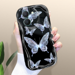 Armas koomiksimustriga kreemjas tekstuuriga korpus, lainelise servaga pehme silikoonkaanega telefoni&uuml;mbris Vivo jaoks Vivo S1 valge