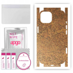 apgo Protective Skin Sticker for the back+sides compatible with Apple iPhone 15, Full Wrap Film, Foil, Vinyl - Pattern Rusty Copper