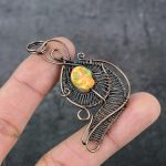 Natural Mosaic Jasper Gemstone Copper Wire Wrap Gift Jewelry Pendant 2.56 b9y97