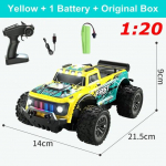 Uued kaugjuhtimispuldiga RC autod poistele 25 km/h Kiire auto t&auml;iskasvanutele RTR 2WD maastikuauto LED-tuledega Raadio M&auml;nguasjad Kingitused Lastele 1 battery kollane