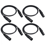 DMX512 signaalikaabel Canoni kaabel/mikrofonikaabel/mikrofonikaabel XLR kaabel must 300cm&2pcs