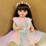 Populaarne Reborn Baby Doll Girl, 22'' 55 cm t&auml;issilikoonist kehaga veekindel vasts&uuml;ndinud beebide nukkprintsess, armsad simulatsiooninukud lastele v&auml;ikelaste p&uuml;hadekingitus