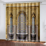 Euroopa Vana Hoone Ukse Seeria Luksuslik &Otilde;huke Kardin Elutuba Magamistuba Perforeeritud Konks &Otilde;huke Kardin 2 T&uuml;kki Tasuta Kohaletoimetamine W50H130(CM)x2&Hook