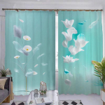 2 Paneeli Lillemaastiku Kardin Hiina Kerge Luksuskardin Poolpimendav Kardin Laste Tuba Magamistuba Elutuba Akna jaoks (50Wx50H)x2(CM)&Grommet Top