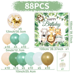 Džungliloomade &otilde;hupallide taustakomplekt Džunglisafari s&uuml;nnip&auml;evapeo kaunistus Laste poiste s&uuml;nnip&auml;evapeo tarvikud Beebipeo dekoor 1