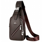 Tide br&auml;ndi nahast rinnakott Meeste kott Meeste k&auml;ekott Moodne &otilde;lakott Meeste rinnakott vabaaja kott 32cm*7cm*17cm pruun