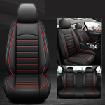 WTEMPO nahast autoistmekatted t&auml;ielikult suletud esi- ja tagaistmekatted kogu hooaja universaalsed viiekohalised autoistmepadjad Five-seat punane