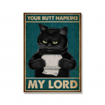 Mental Black Cat Poster Your Butt Salvr&auml;tikud My Lord Art Print Vintage Hello Sweet Cheeks Naljakas Vannitoa l&otilde;uendimaaling Kodukaunistus 20x30cm