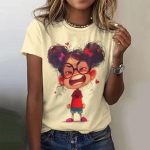 2024 Girl Graphic Print Naiste T-s&auml;rk Crop Top Plus Size Tee Suvine naiste trendir&otilde;ivad Naiste l&uuml;hikeste varrukatega s&auml;rk Original L