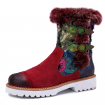 Naiste Segav&auml;rvilised Naiste Retro etnilises stiilis vabaajajalatsid Pehmed naiste lapilised jalatsid 37 punane