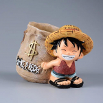 Anime &uuml;hes t&uuml;kis Luffy Resin kontoripliiatsihoidjad kogutav Monkey D Luffy 10 cm lauapliiatsihoidik tegevuskuju kontoris kasutamiseks