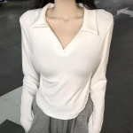 Suvine l&uuml;hikeste varrukatega rev&auml;&auml;riga topp naiste V-kaelusega pulloverid Retro-magusad s&auml;rgid Kuumad Girl Crop Naiste &otilde;huke mitmek&uuml;lgne s&auml;rk S must