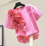 ZANZEA naiste vabaaja &uuml;mara kaelusega l&uuml;hikeste varrukatega lillelised pluusid S