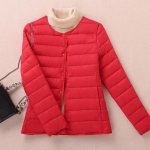 Tugevad kerged sulemantlid naistele talvised o/v-kaelusega tepitud n&ouml;&ouml;biga &uuml;les soe l&uuml;hike sulejope Pehme mugav &otilde;huke l&uuml;hike puffjope 3XL punane