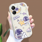 Armas koomiksimustriga kreemja tekstuuriga korpus, lainelise servaga pehme silikoonkaanega telefoni&uuml;mbris Xiaomi Redmi jaoks Redmi Note 11T Pro+ must