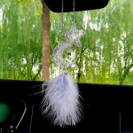Autodekoratsioon Dream Catcher Auto sisemus tahavaatepeegel Rippuv Decor Kuu ja t&auml;he ripats valge