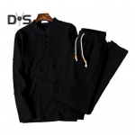 2 tk/komplekt Meeste &uuml;lemised p&uuml;ksid, &uuml;likond, krae, pikkade varrukatega, elastne v&ouml;&ouml;koht helmestega pingutusn&ouml;&ouml;r laiad s&auml;&auml;retaskud &uuml;hev&auml;rvilised meeste s&uuml;gis-kevads&auml;rgi p&uuml;kste komplekt L khaki