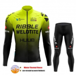 2024 Team Winter Thermal Fliis Rattas&otilde;iduriided Meeste Jersey kost&uuml;&uuml;m &otilde;ues, Soe Rattas&otilde;iduriided Mtb Pika rinnaga p&uuml;kste komplekt XL
