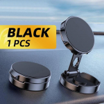 &Uuml;mmargune kokkupandav magnetiline autohoidik 360 kraadi p&ouml;&ouml;ratav mobiiltelefoni kronsteini kinnitus Tugev magneti tugi iPhone'i Samsungi alusele must