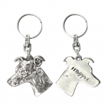 Whippet - Silver-plated pendant with a dog in a decorative box, handbag decoration, backpack pendant by Art-Dog brand