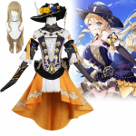 Navia Cosplay kost&uuml;&uuml;m, paruka m&uuml;tsikomplekt, naiste kleidi vormivorm Halloweeni pidu t&uuml;drukutele L-(Suit+Wig+Hat)