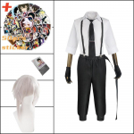Anime Bungo Hulkuvad koerad Atsushi Nakajima Cosplay Kost&uuml;&uuml;mid S&auml;rgid P&uuml;ksid Komplekt Vormi Halloweeni J&otilde;ulupeo Riided L-(Costume+Wig)