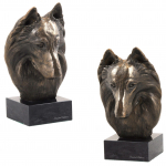 Belgian Shepherd Dog, Belgian Sheepdog - Dog statue, bust on stone base, sculpture, trophy for dog show by Art-Dog brand